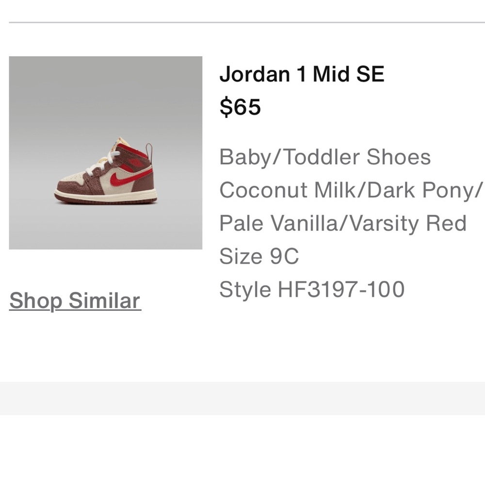 Nike Kids Sneakers - Coconut Milk and Red